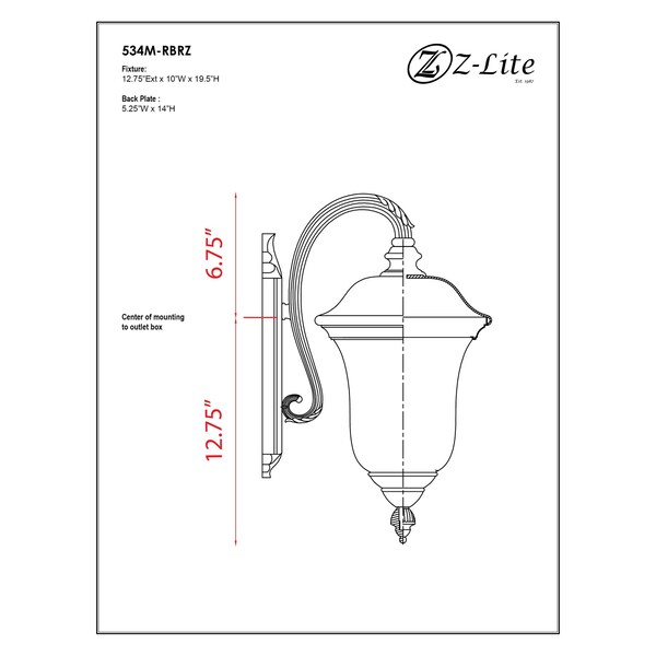 Armstrong Outdoor Wall Light, Bronze & Clear Waterglass